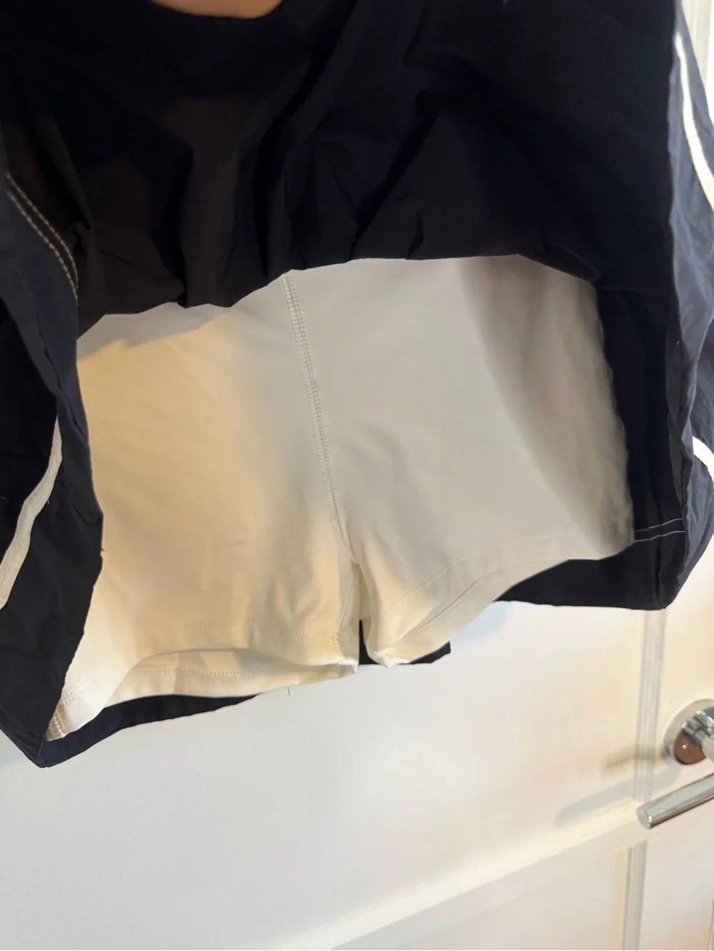 NWT Anthropologie Black & White Piped Athletic Mini Skort Size Small